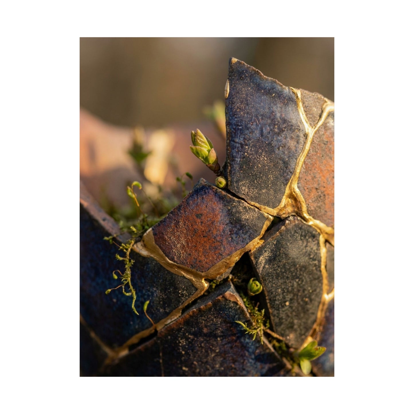 Broken Pottery Spring Wall Art Print | Kintsugi Healing Design