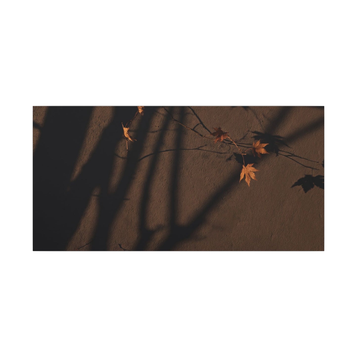 Shadow Play Autumn Canvas Art | Dark Japandi Luxurious Design