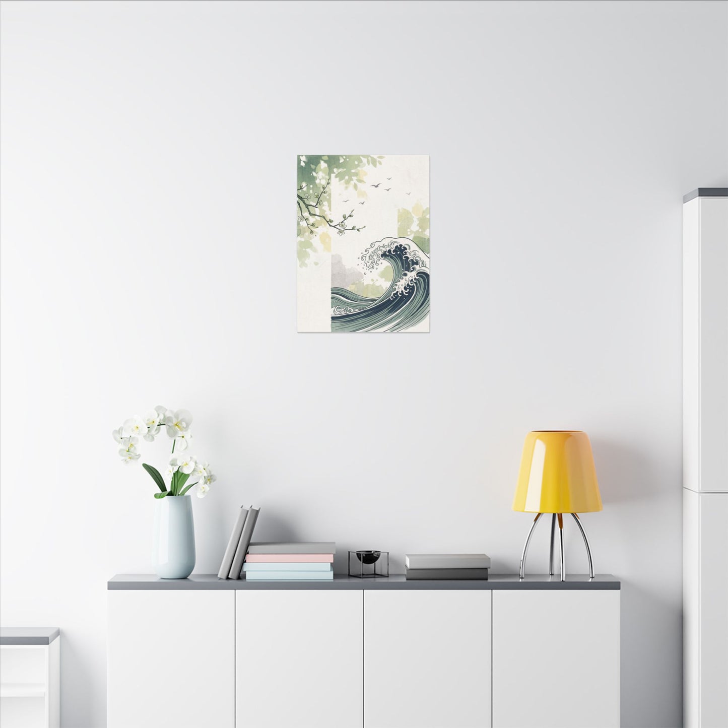 Spring Ocean Wave Ukiyo E Inspired Canvas Art | Serene Decor