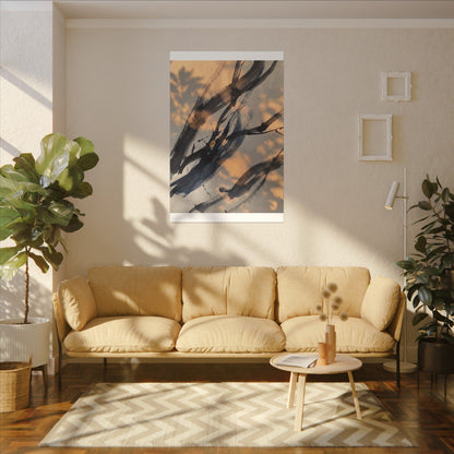 Datsuzoku Ink Brushstroke Canvas Art - Dark Japandi Shadow Zen