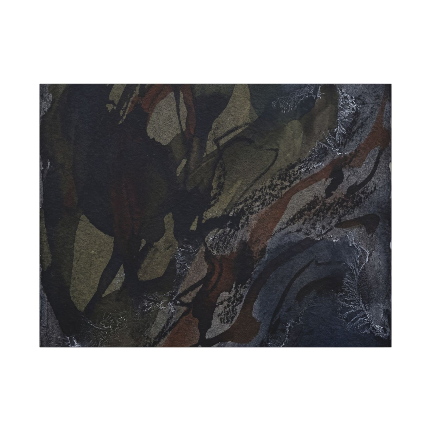 Shadow Play Winter Canvas Art | Dark Japandi Luxurious Design