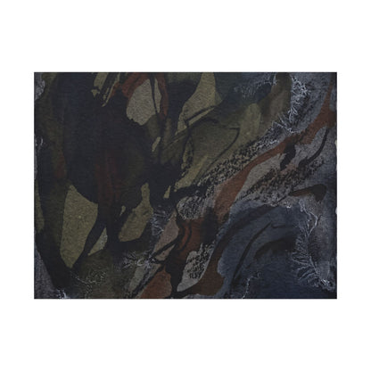 Shadow Play Winter Canvas Art | Dark Japandi Luxurious Design
