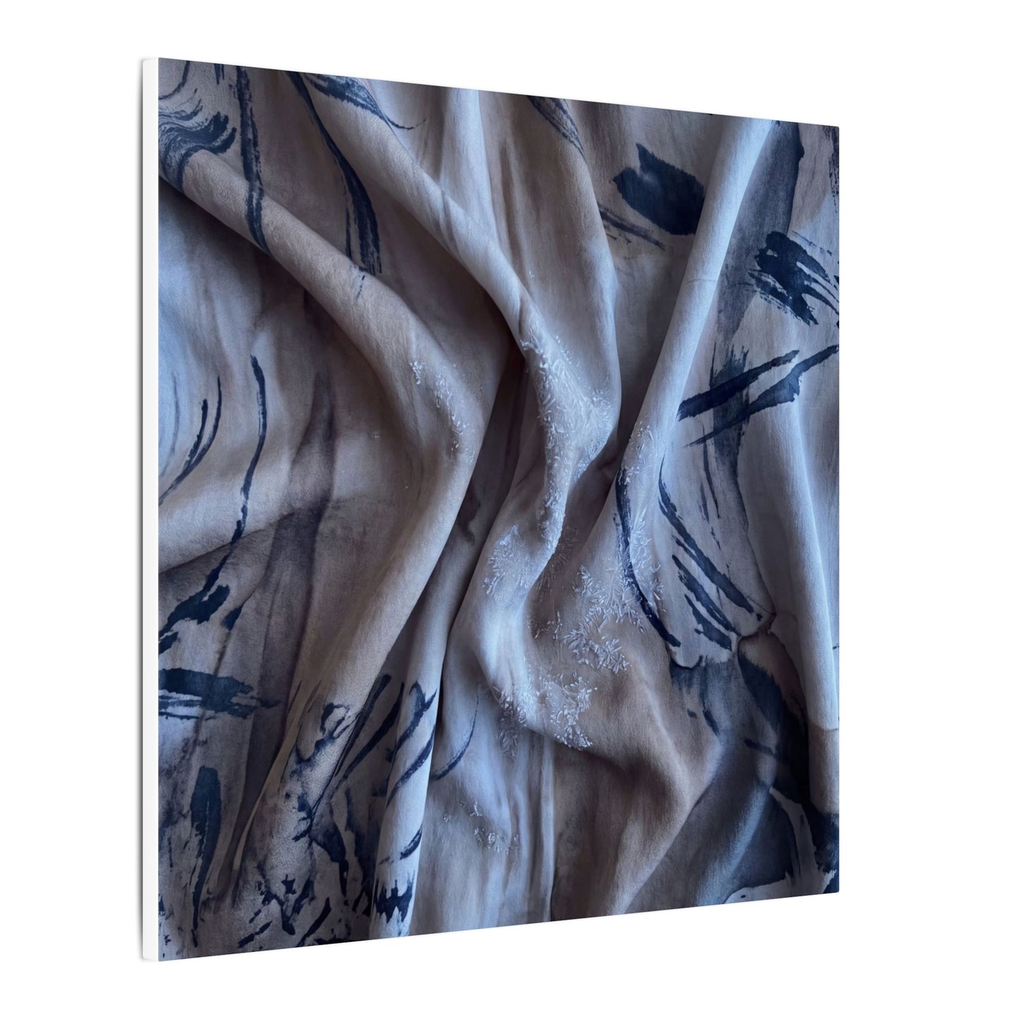 Silk Drape Winter Canvas Art | Japandi Earthy Design