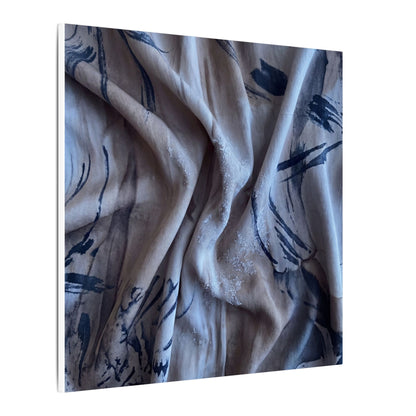 Silk Drape Winter Canvas Art | Japandi Earthy Design