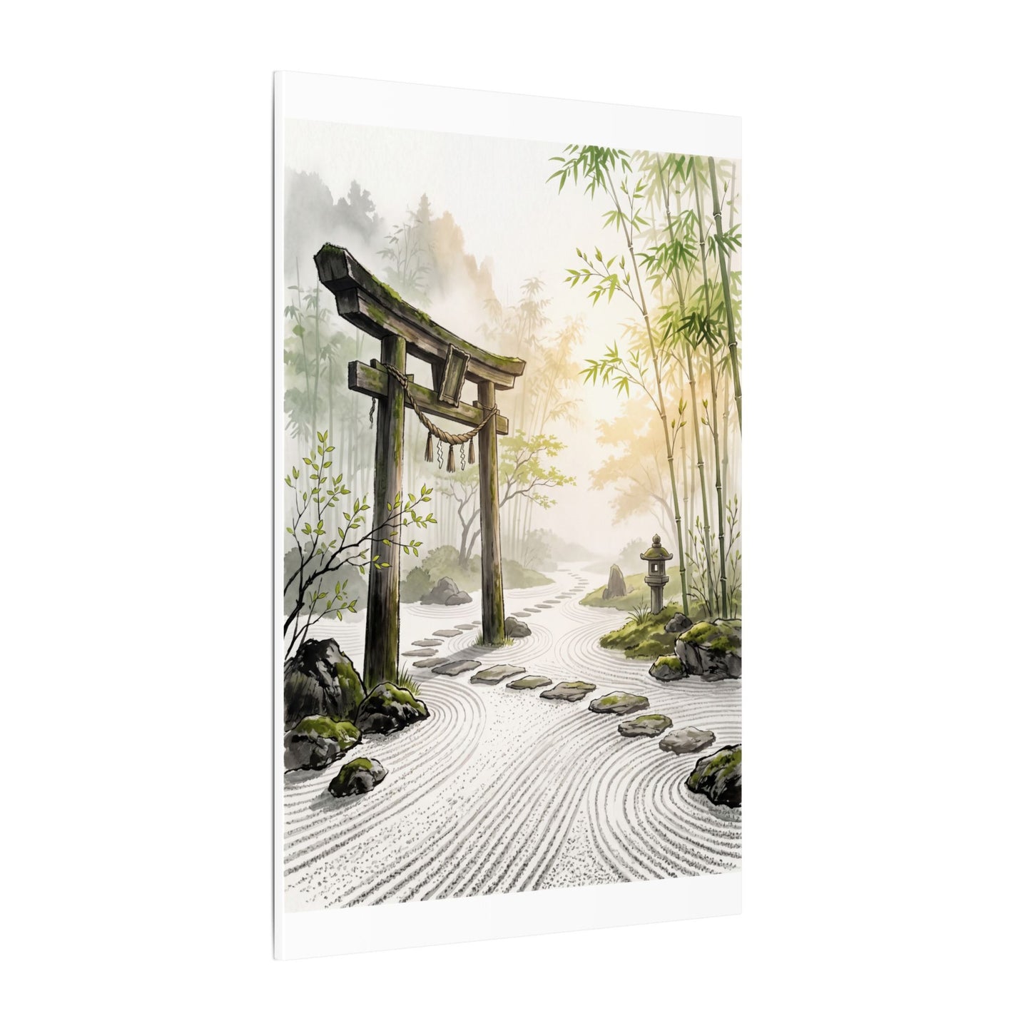 Peaceful Torii Gate Canvas Art - Karesansui Zen