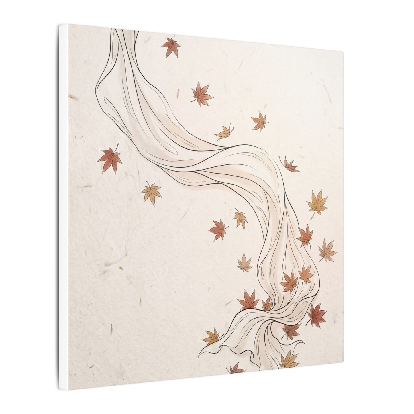 Japandi Silk Drape in Dawn | Minimal Line Canvas Art
