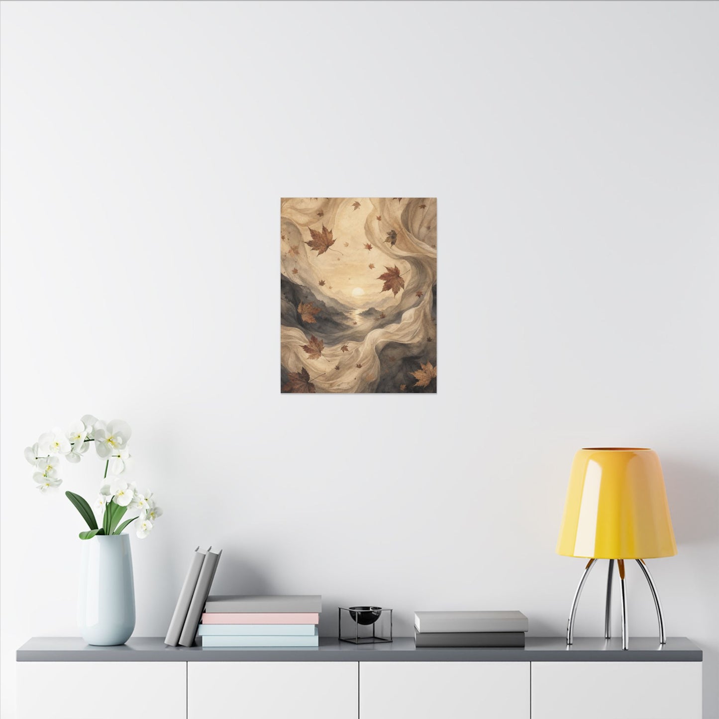 Autumn Silk Drape Watercolor Canvas Art | Earthy Decor
