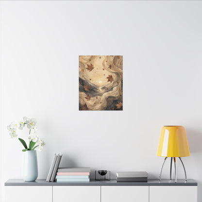 Autumn Silk Drape Watercolor Canvas Art | Earthy Decor