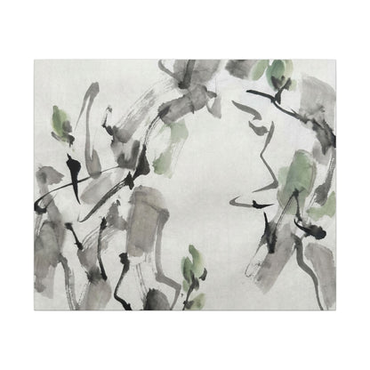 Zen Ink Brushstroke in Overcast | Sumi E Canvas Art