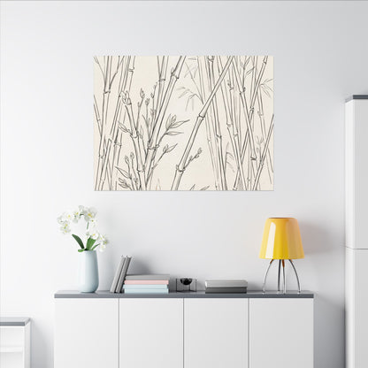 Candlelight Bamboo Grove Canvas Art - Japandi Fukinsei