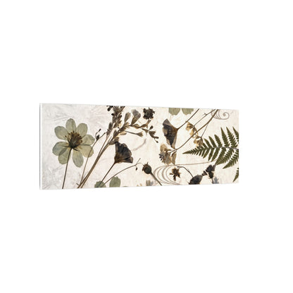 Japandi Dried Flowers in Golden Hour | Japanese Pattern Canvas Art