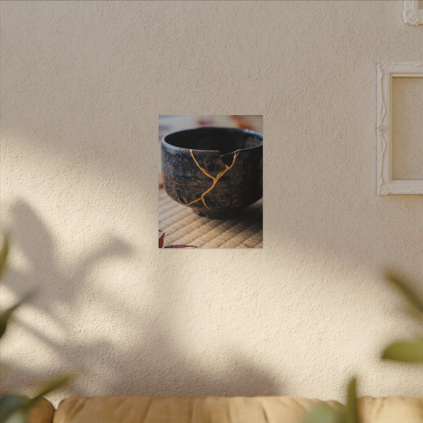 Tea Ceremony Autumn Canvas Art | Kintsugi Healing Design