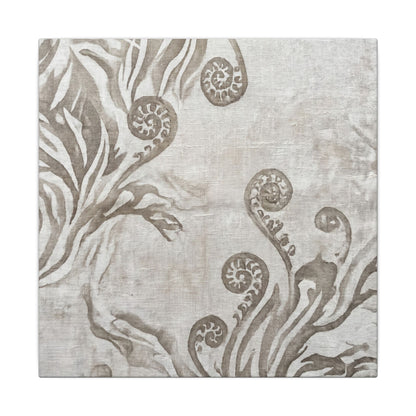 Japandi Fern Unfurling in Overcast | Japanese Pattern Canvas Art