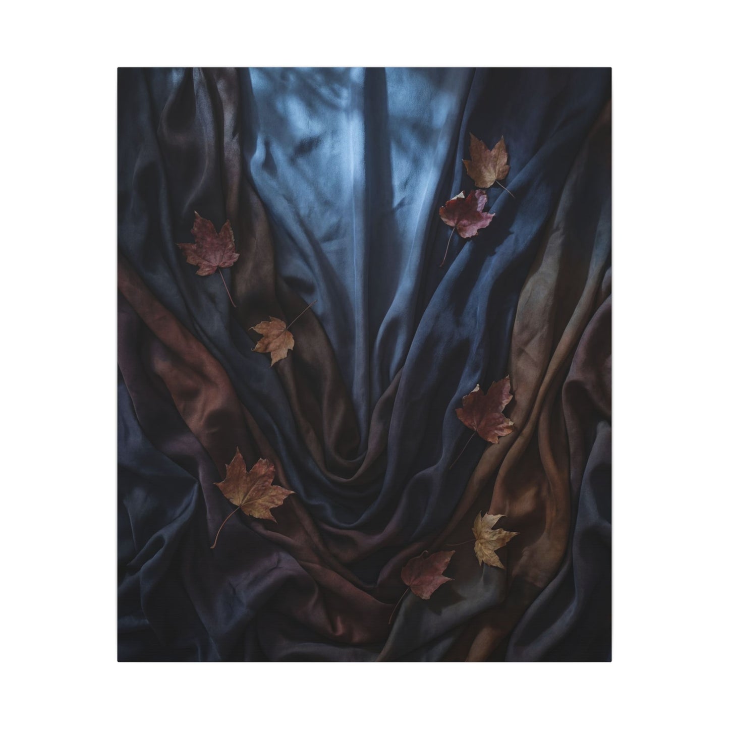 Silk Drape Canvas Art | Autumn Dark Japandi Moody Minimal Art