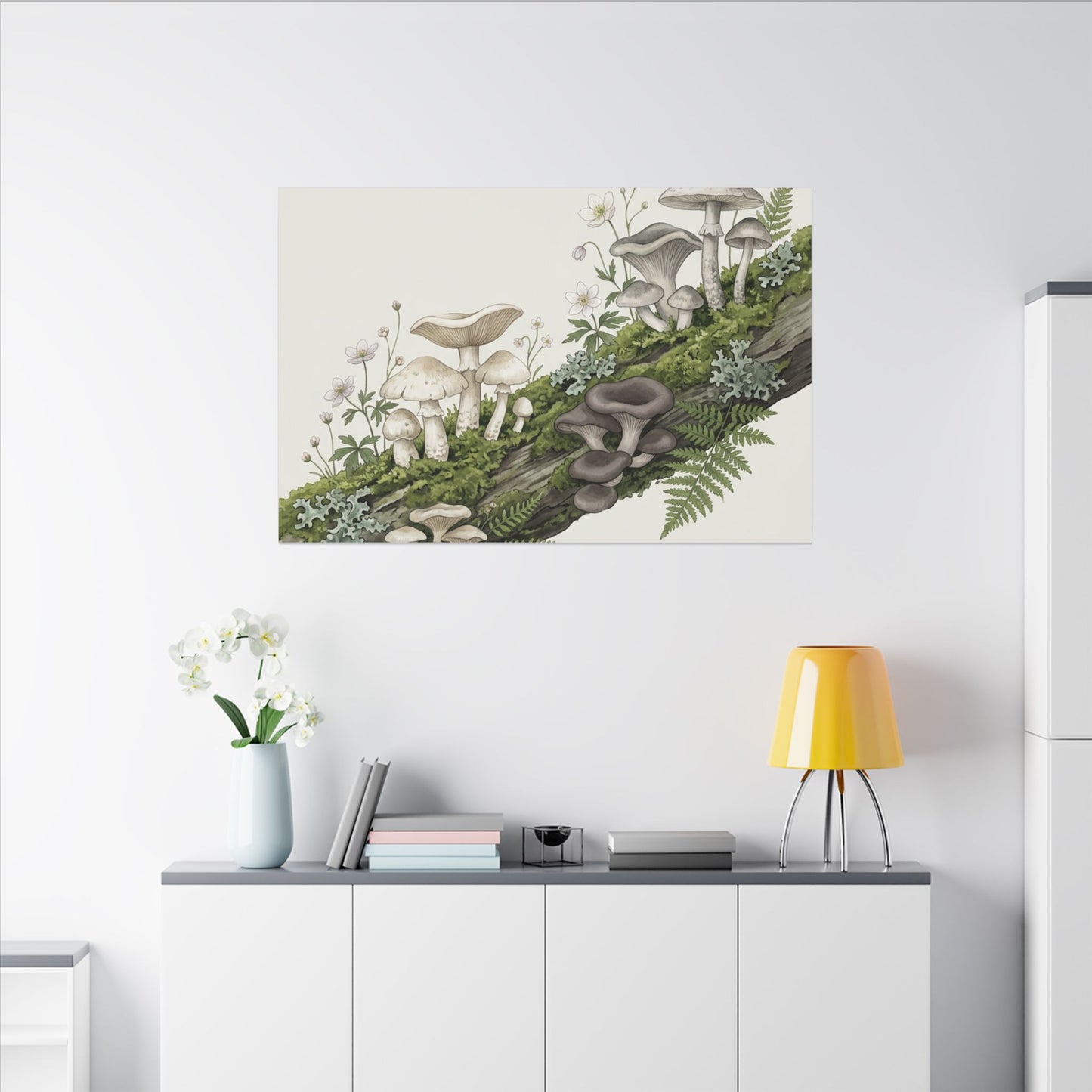 Dried Flowers Spring Canvas Art | Japandi Neutral Design