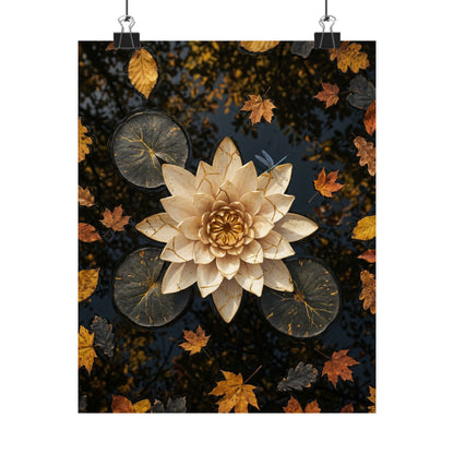 Lotus Flower Gold Repair Wall Art Print | Artful Kintsugi Art Art Print