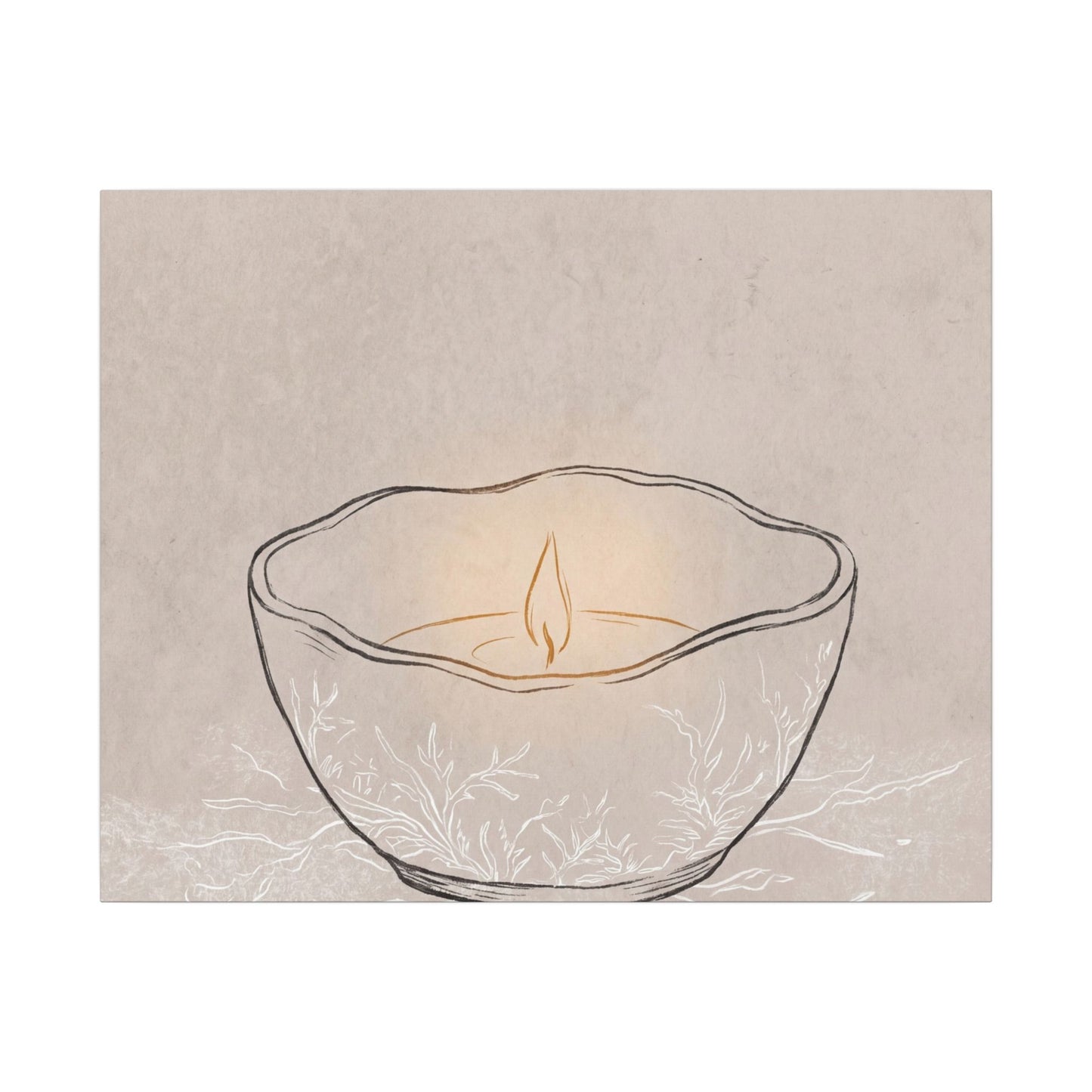 Ceramic Bowl Minimal Line Canvas Art | Neutral Japandi Art