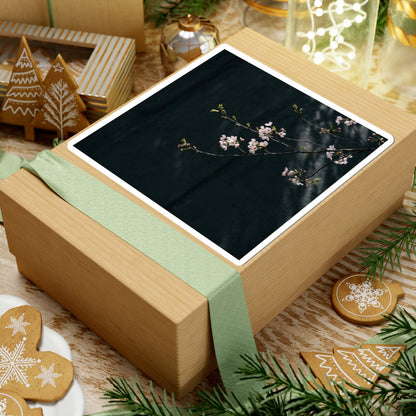 Cherry Blossom Moody Minimal Sticker | Bold Dark Japandi Art Art Print