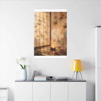 Candlelight Shoji Screen Canvas Art - Japandi Ma