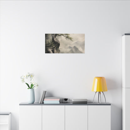 Spring Pine Tree Watercolor Canvas Art | Warm Decor