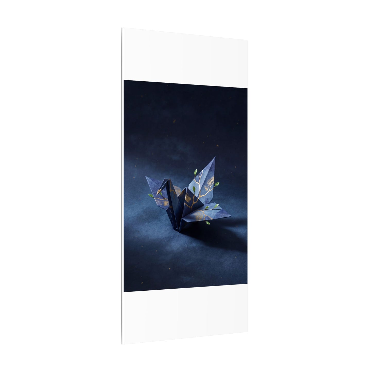 Kintsugi Paper Fold in Moonlight | Crackle Gold Canvas Art