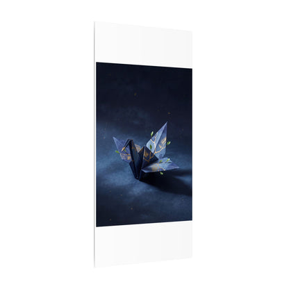 Kintsugi Paper Fold in Moonlight | Crackle Gold Canvas Art