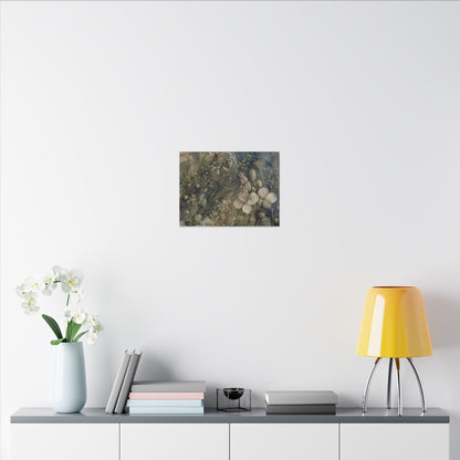 Japandi Dried Flowers in Moonlight | Watercolor Canvas Art