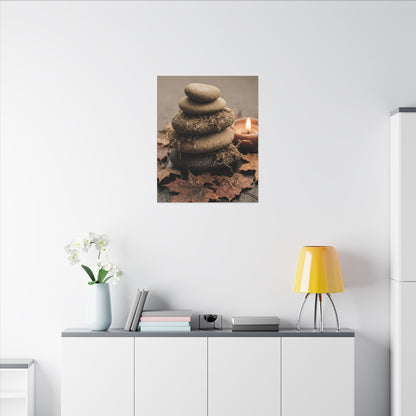River Stones Canvas Art | Autumn Japandi Texture Art