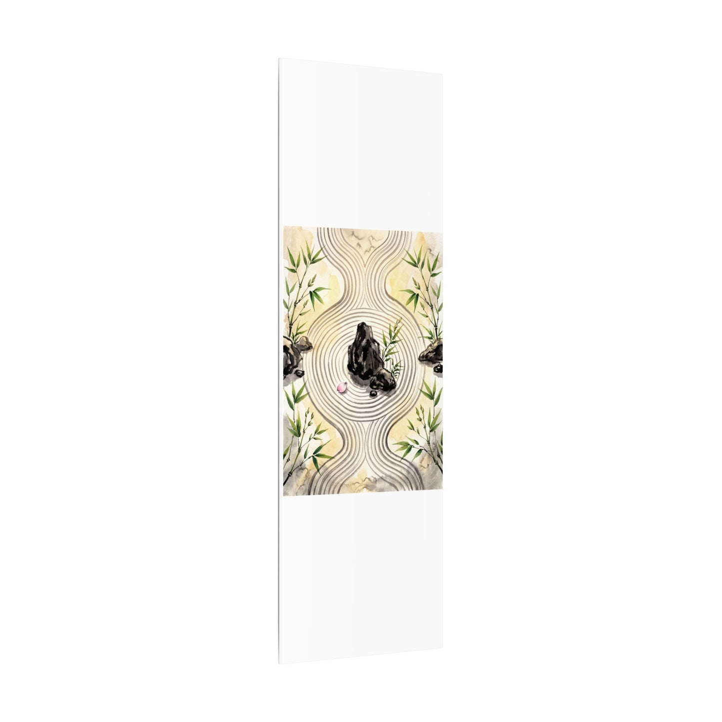 Zen Rock Garden in Golden Hour | Sumi E Canvas Art