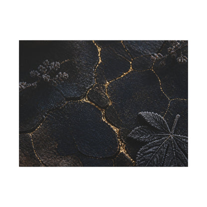 Candlelight Cracked Earth Canvas Art - Dark Japandi Ma
