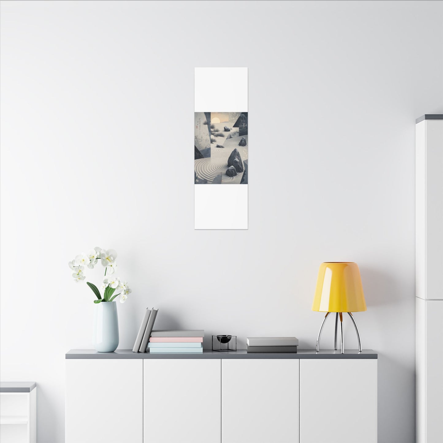 Seijaku Rock Garden Canvas Art - Zen Ukiyo E Inspired