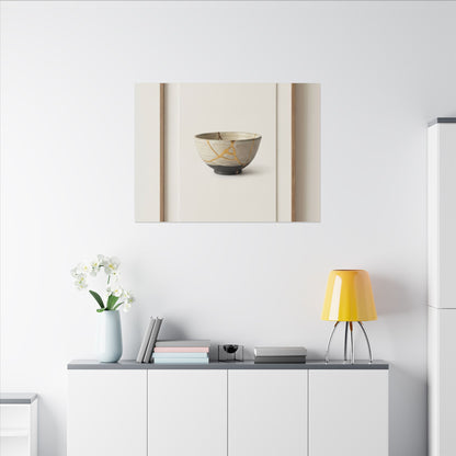 Kintsugi Charcoal Canvas Art