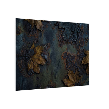 Shibui Rust Patina Canvas Art - Dark Japandi Charcoal Ink