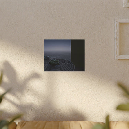Ma Rock Garden Canvas Art - Dark Japandi Moody Minimal