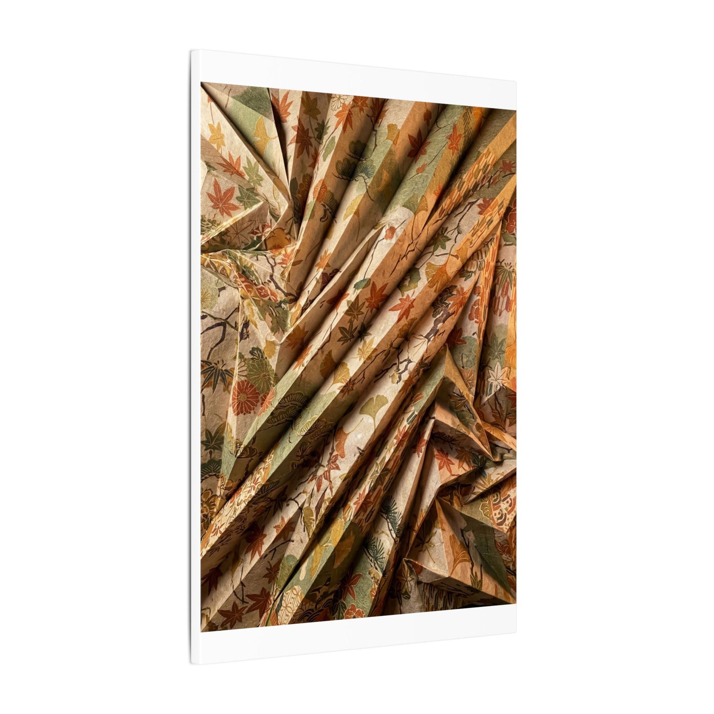 Paper Fold Autumn Canvas Art | Japandi Earthy Design