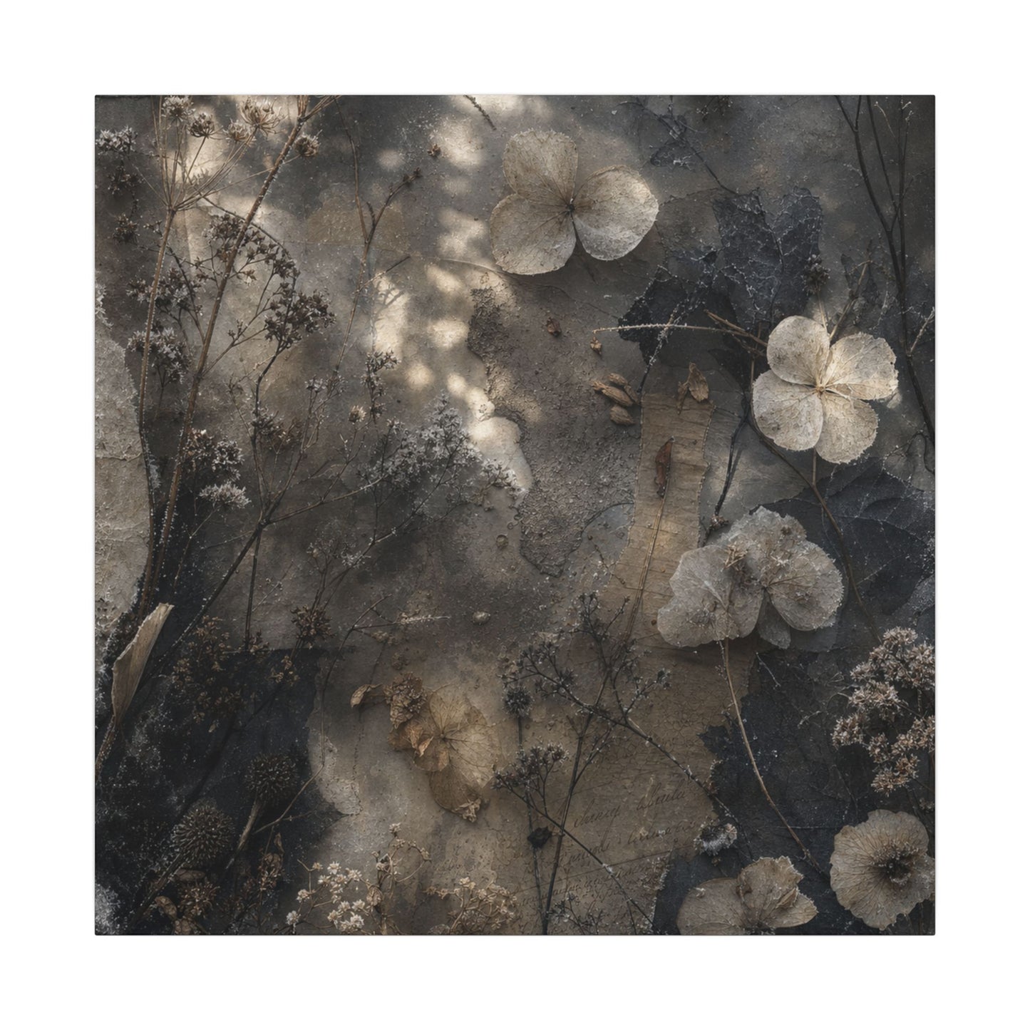 Winter Dried Flowers Texture Canvas Art | Elegant Decor