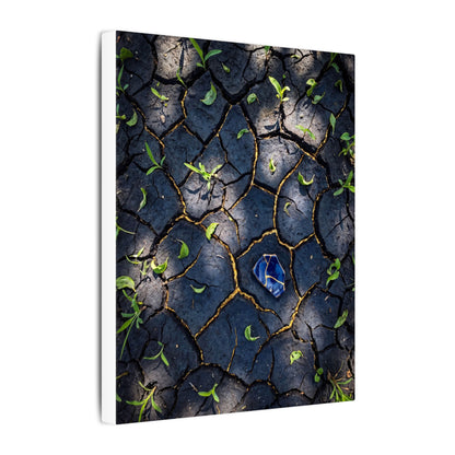 Cracked Earth Canvas Art | Spring Dark Japandi Moody Minimal Art