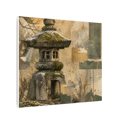 Elegant Stone Lantern Canvas Art - Texture Japandi