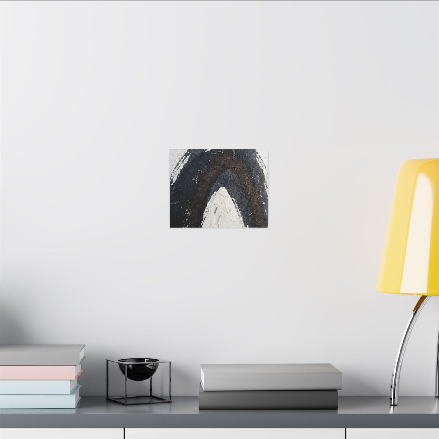 Moody Ink Brushstroke Canvas Art - Moody Minimal Dark Japandi