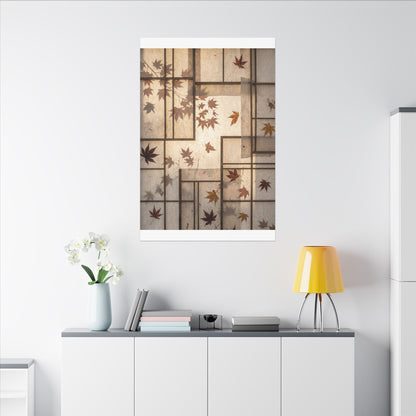 Shoji Screen Japanese Pattern Canvas Art | Neutral Japandi Art