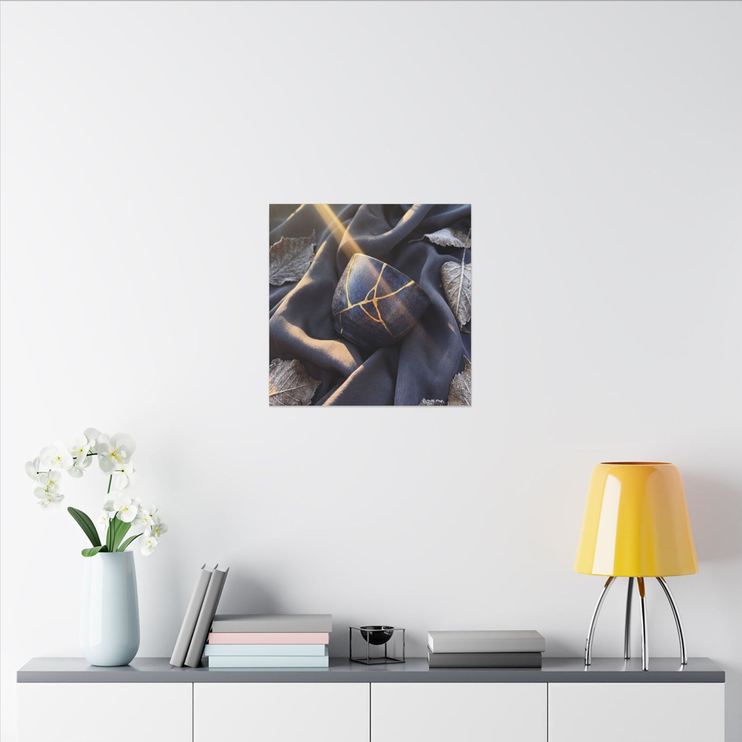 Winter Silk Drape Gold Repair Canvas Art | Artful Decor