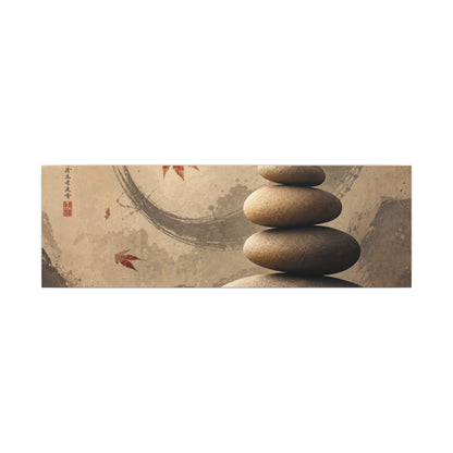 Japandi River Stones in Candlelight | Japanese Pattern Canvas Art