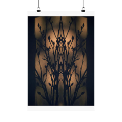 Golden Hour Shadow Play Wall Art Print - Dark Japandi Seijaku