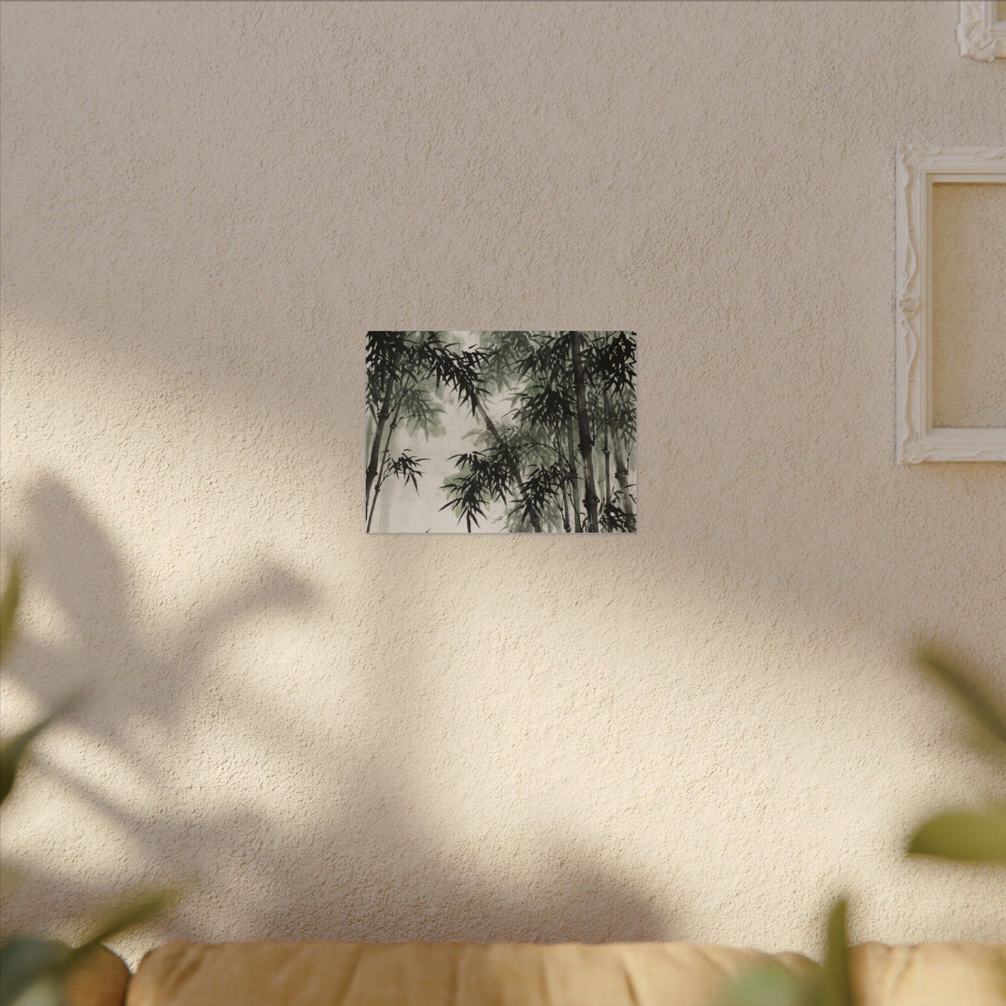 Zen Bamboo Grove in Overcast | Sumi E Canvas Art