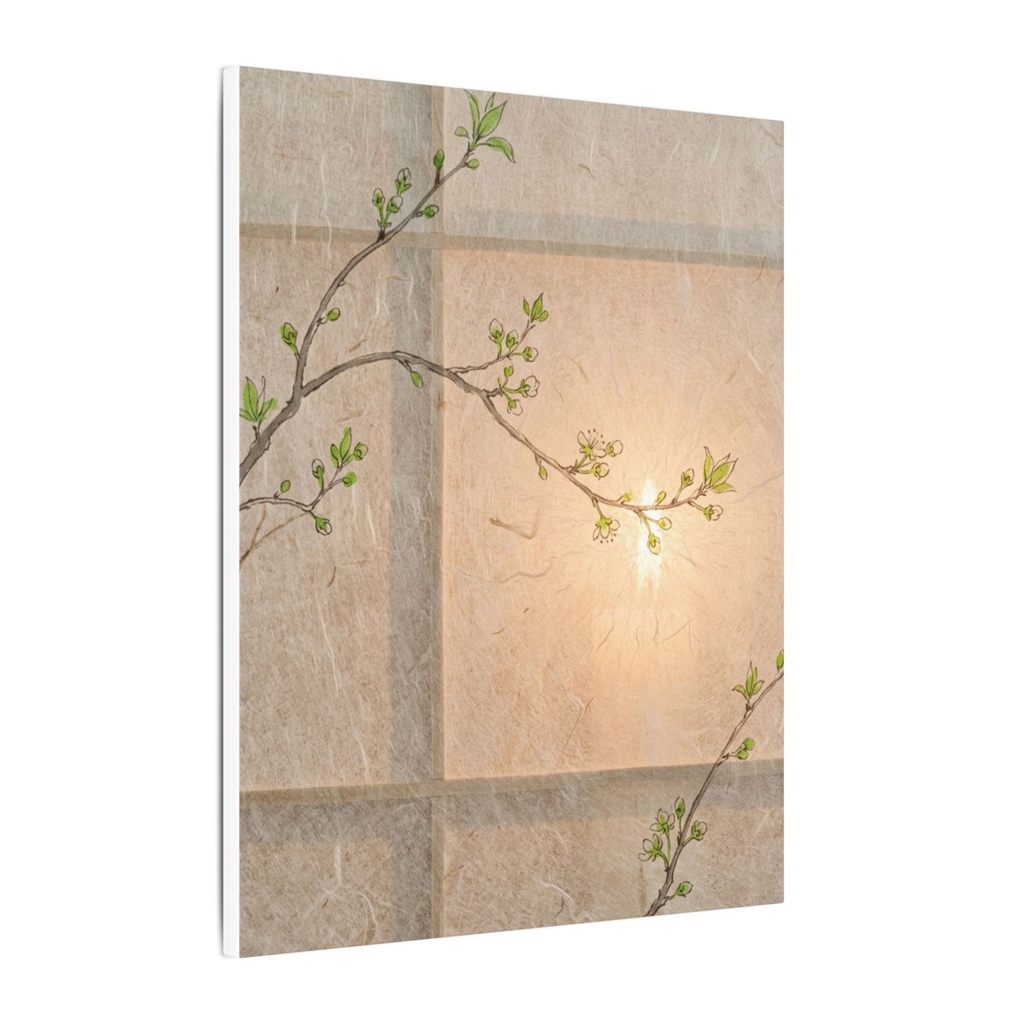 Shoji Screen Canvas Art | Spring Japandi Minimal Line Art