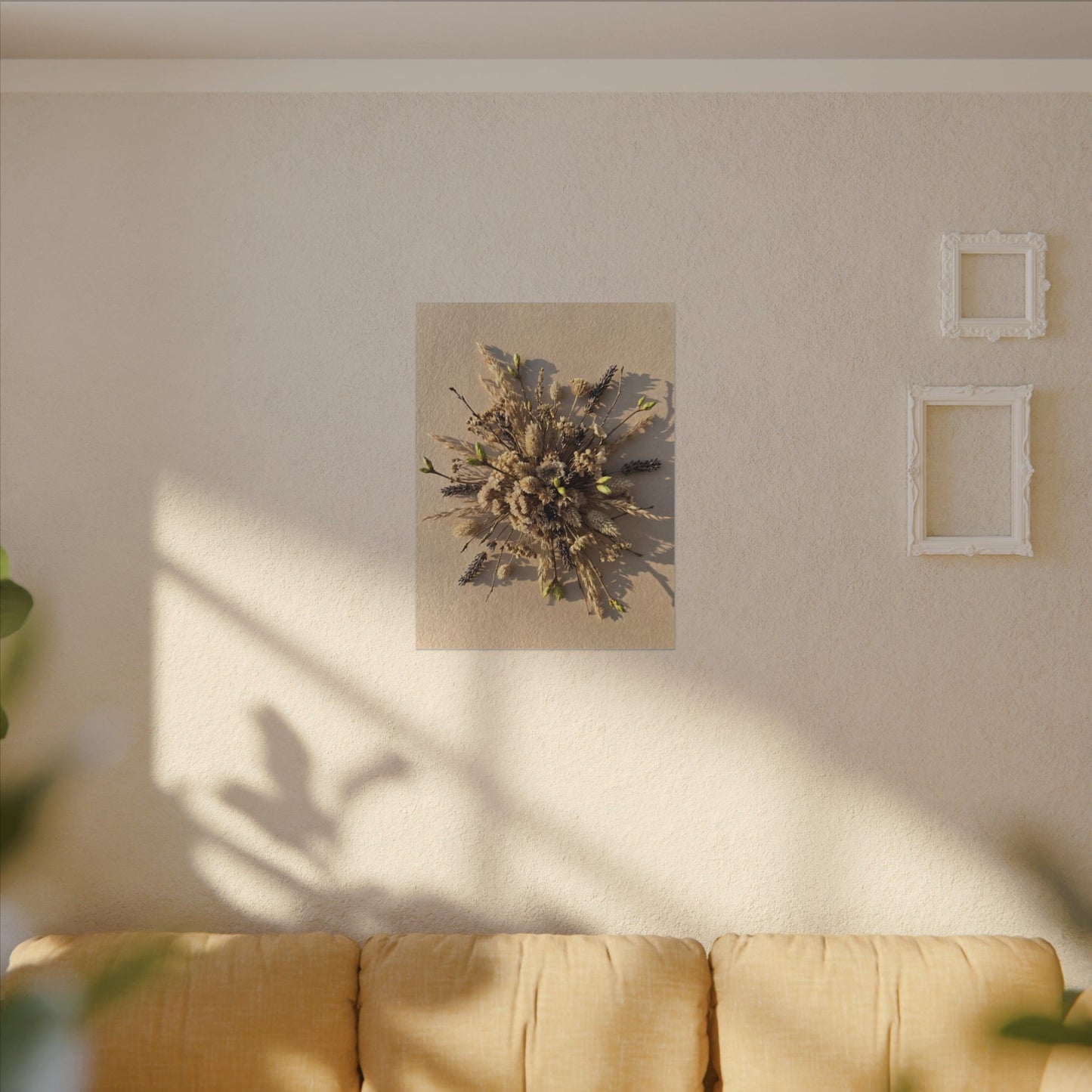 Dried Flowers Spring Canvas Art | Japandi Earthy Design