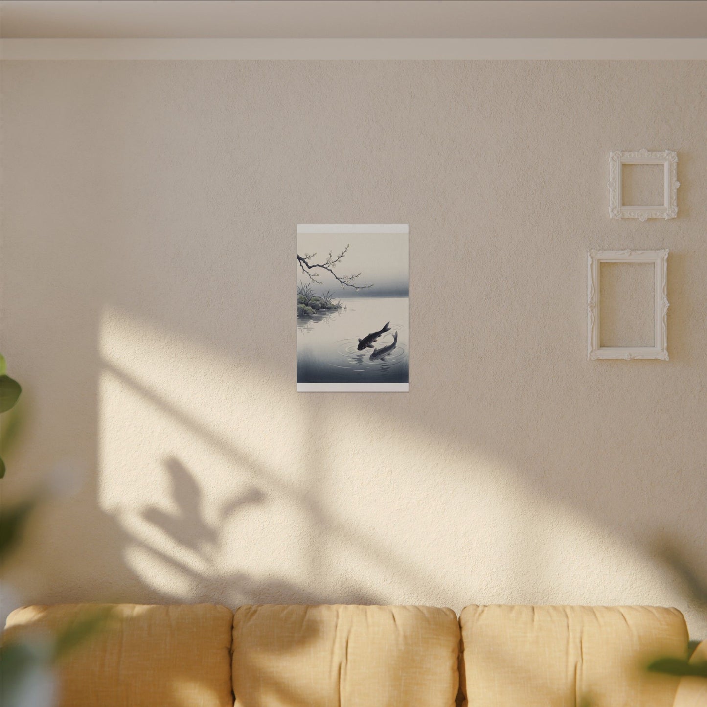 Ma Koi Pond Canvas Art - Zen Ukiyo E Inspired