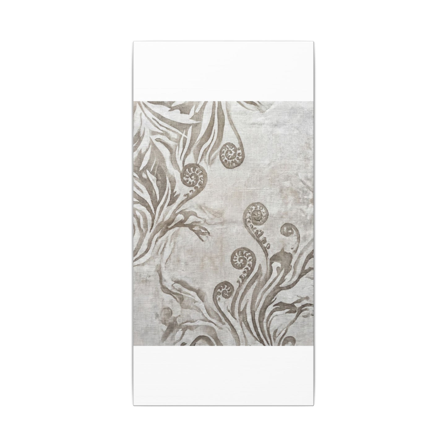Japandi Fern Unfurling in Overcast | Japanese Pattern Canvas Art