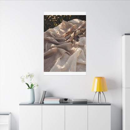 Silk Drape Summer Canvas Art | Japandi Neutral Design
