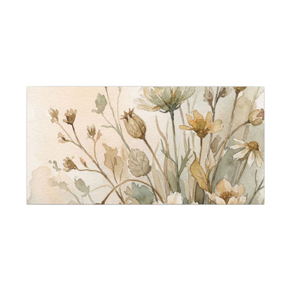 Summer Dried Flowers Watercolor Canvas Art | Elegant Decor